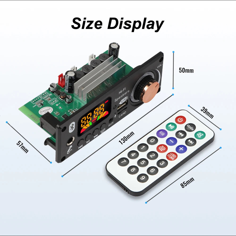 160W Verstärker Bluetooth Decoder Board DIY 12V 6,5mm Mikrofon FM Radio TF USB Auto Audio Musik Player Lautsprecher Lautstärkeregler