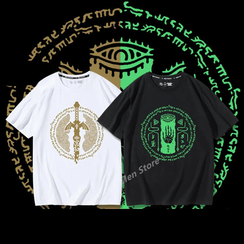 (Uniqlo) Legend of Zelda Temple Seal T-shirt Y2k Tees Men Kid T-shirt Top Men Cotton T-shirt Summer Women T-Shirt Men Clothing