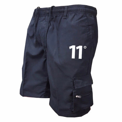 Outdoor Cargo Shorts Male Overalls Elastic Waist Cycling Multi-pockets Loose Work Short Pants Beach Sport Printed Trousers