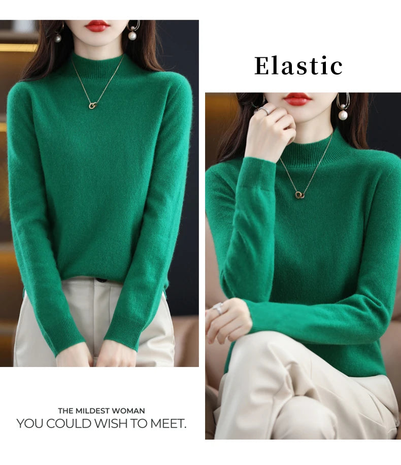 Cashmere Sweater Female 100% Merino Wool Winter Women Knitted Femme Pullover Top Winter Warm Women's 2024 New