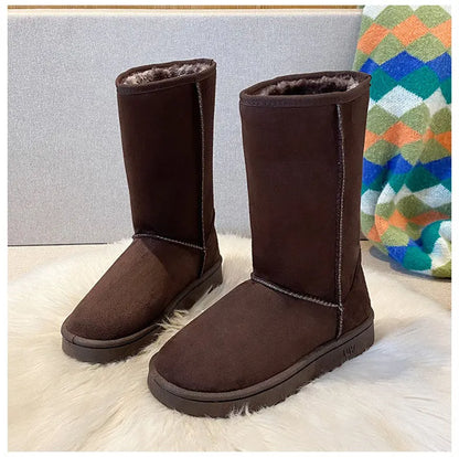 winter snow boots women anti slip Casual Woman Shoe Winter Boots Female Warm Plush Mid-calf Boots Long Botas Mujer