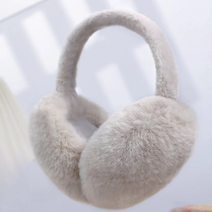 Foldable Plush Earmuffs Women Winter Warm Earflaps Unisex Portable Ear Headphone Outdoor Fashion Solid Color Frostproof Earcover