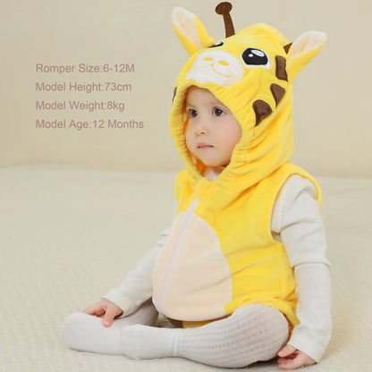 MICHLEY Spring Giraffe Baby Romper Bodysuit Sleeveless Newborn Clothes Infant Toddler Clothing Romper Halloween For Girl Boy