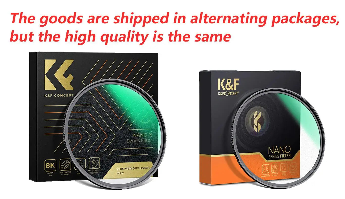 K&F Concept Black Mist 1/4 1/8 1/2 1/1 Soft Diffusion Lens Filter Mist Filtro 49mm 52mm 58mm 62mm 67mm 72mm 77mm 82mm Nano NO X