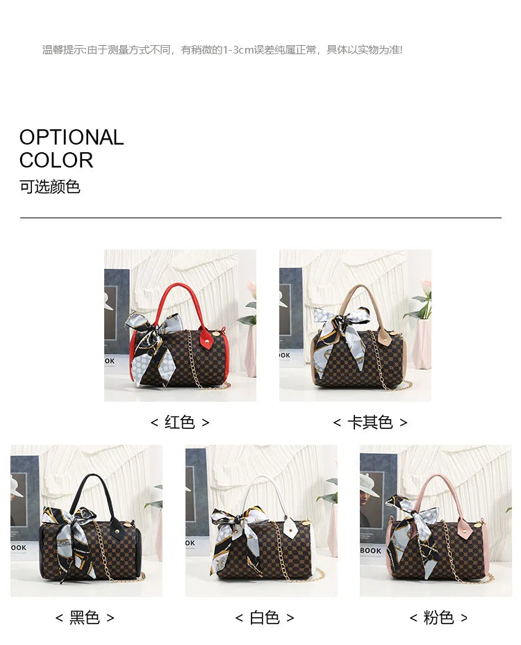 2024 Fashion Women's Bag, Fashionable Women's Bag, Silk scarf ladies Handbag, European And American One Shoulder Crossbody Bag