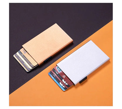 Magic ID Bank Credit Card Holder Smart Wallets Men Unisex ID Cardholder Case Metal Thin Slim Pop Up Aluminium Minimalist Wallet