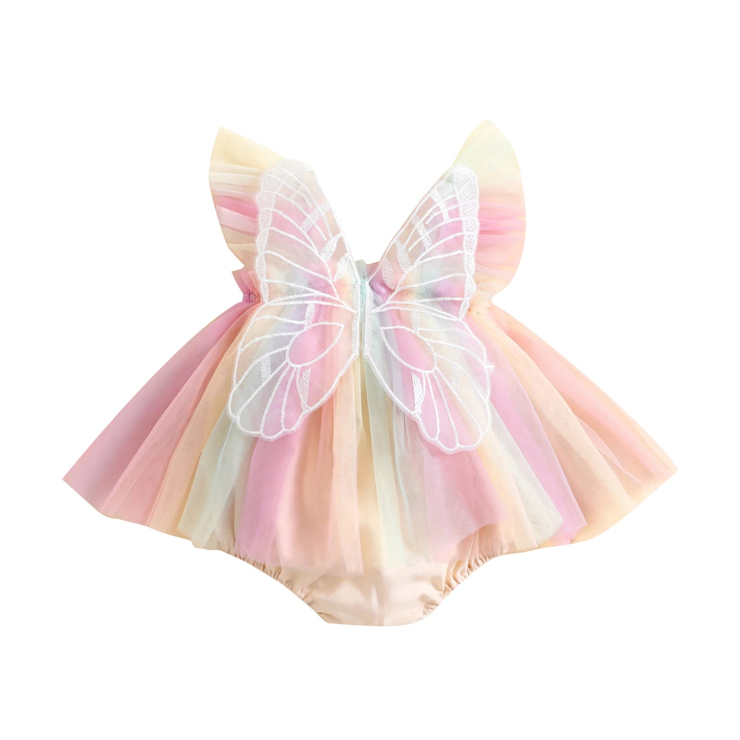 EWODOS Infant Girls Bodysut Dress Butterfly Wing Fly Sleeve Sweet Tulle Princess Dresses Hem Jumpsuits Clothes Baby Bodysuits