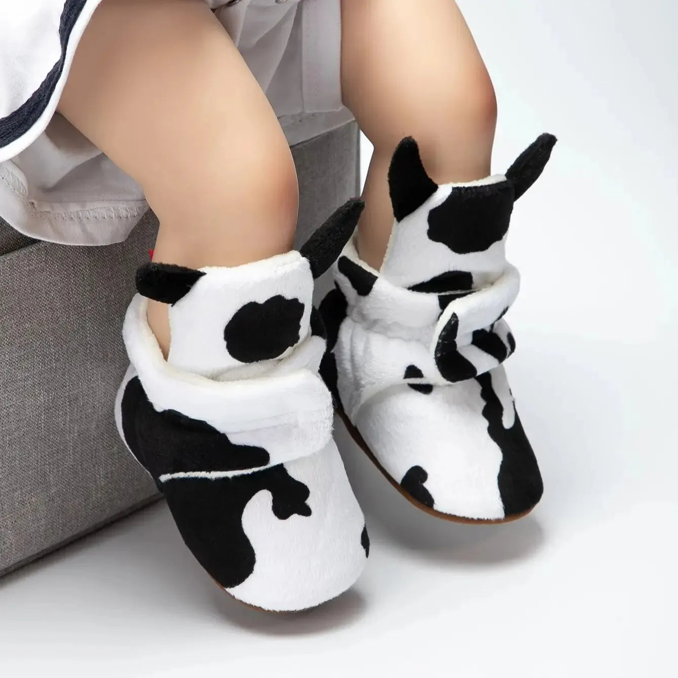 Meckior Newborn Baby Boy Girl Soft Fleece Booties Infant Slippers Socks Shoes Toddler First Walkers Winter Ankle Crib Shoes