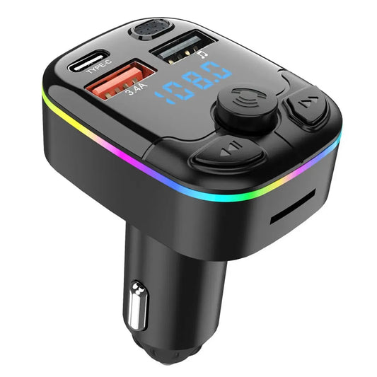 Wireless FM Transmitter Support TF Card U Disk Music Car MP3 Player Dual USB Type C Car Charger Phone Charger Handsfree Car Kit