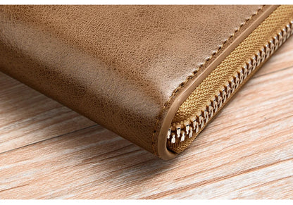 Mens Wallet Leather Business Card Holder Zipper Purse Luxury Wallets for Men RFID Protection Purses Carteira Masculina Luxury