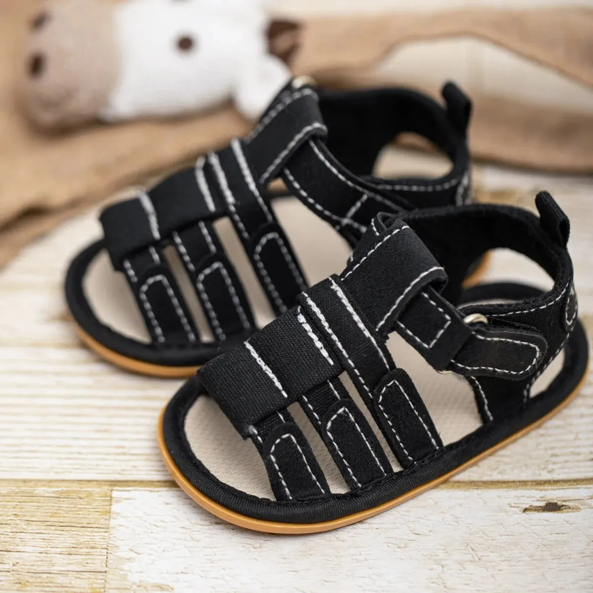 Meckior Summer Baby Shoes Baby Boy Girl Sandal Non-slip Rubber Sole Infant First Walkers Toddler Casual Baby Boy Garden Sandals