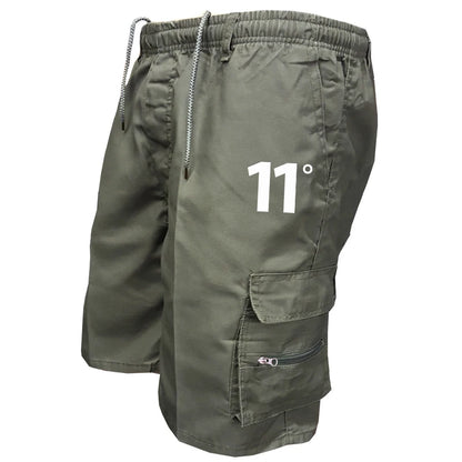 Outdoor Cargo Shorts Male Overalls Elastic Waist Cycling Multi-pockets Loose Work Short Pants Beach Sport Printed Trousers