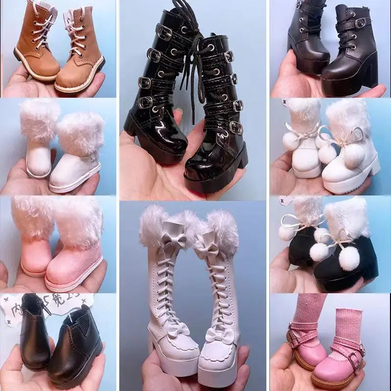 45CMBJD Doll Snow Boots Work Dress Boots Long Boots 1/4BJD Boots Sports Shoes Leather Handmade Doll Accessories Doll