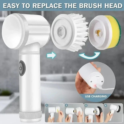 Xiaomi MIJIA Electric Scrubber Spin Cleaning Brush Power Scrubber With 5Replaceable Brush Heads Electric Cleaning Brush Bathroom