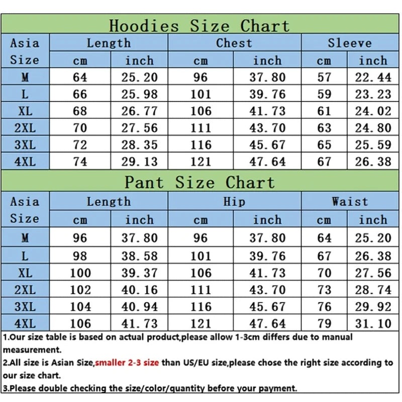 2023 Men's Sweatshirt Set Hoodies+Sweatpants Tracksuit Men 2 Piece Set Outfits Jogger Bottom Suit Male Pullover Hoodie Sets Men