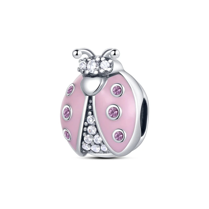 2025 925 Sterling Silver Charms Beads Love Heart Pink Original Charm Pendant Fit Charm Bracelets DIY Jewelry Birthday Gift Women