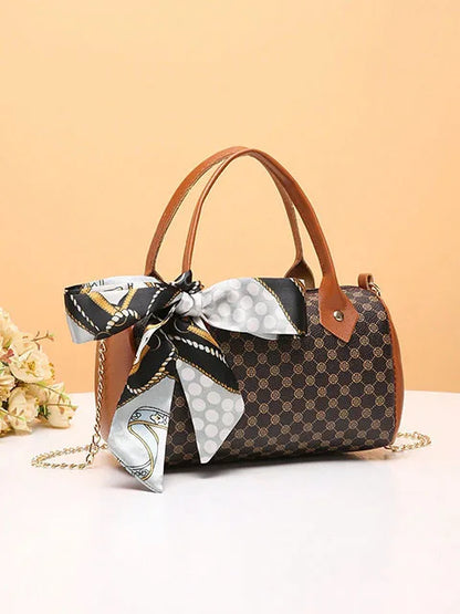 2024 Fashion Women's Bag, Fashionable Women's Bag, Silk scarf ladies Handbag, European And American One Shoulder Crossbody Bag