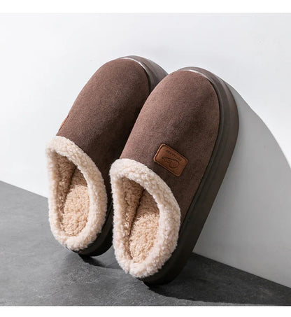 Comwarm Winter Plush Slippers For Women Indoor Antiskid Warm Cotton Slippers Fur Fluffy Flat Home Slides Lady Casual Furry Shoes