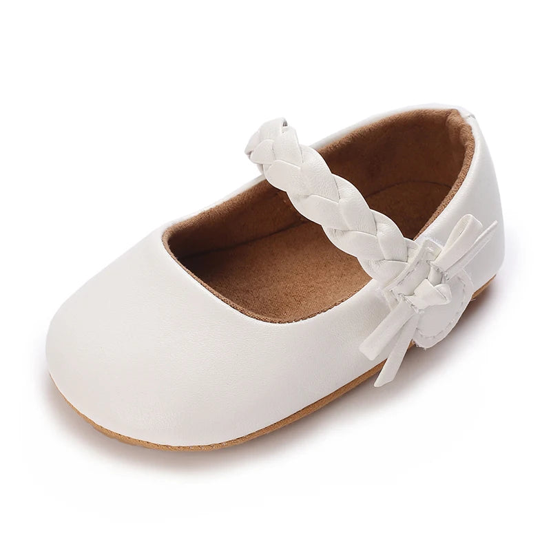 HAIZHIW 0-18 Months Cute White Lace Baby Girl Princess shoes Baby Shoes Bow Fringe Rubber Soled Non-slip Footwear Crib Shoes