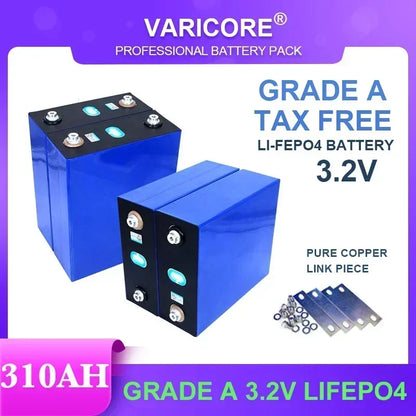 4PCS 3.2V 280Ah 202Ah 105Ah 100ah LiFePO4 Rechargeable battery DIY 12V for Electric car RV Solar Energy Golf Cart TAX FREE