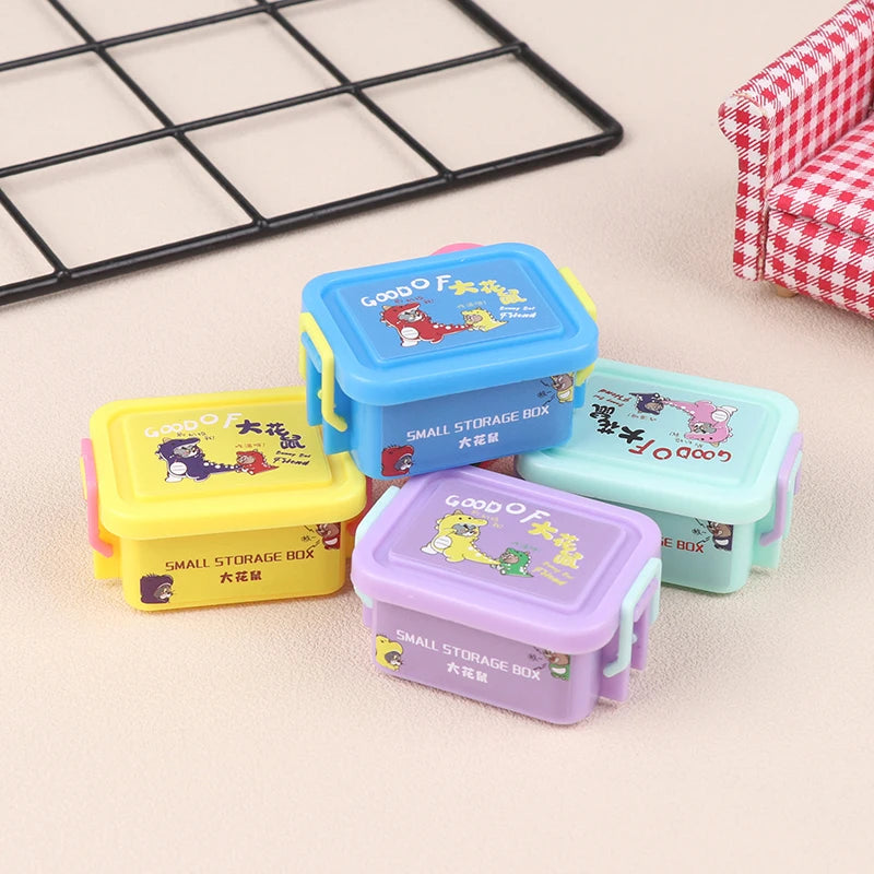 New 1PC 1/12 Dollhouse Mini Plastic Storage Box Model Dollhouse Home Life Scene Decoration Accessories For Kid Pretend Play Toy