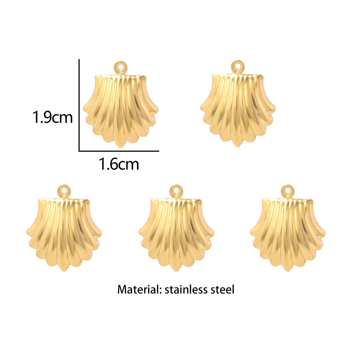 5pcs/Lot Stainless Steel Gold Color Marine Animals Dolphin Shell Starfish Elephant Moon Star Charm Pendant For Jewelry Making