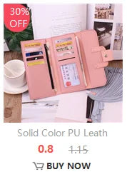 Solid Color PU Leather Women Wallet Luxury Long Hasp Fold-over Pattern Coin Purses Female Thin Clutch Phone Storage Bag Handbag