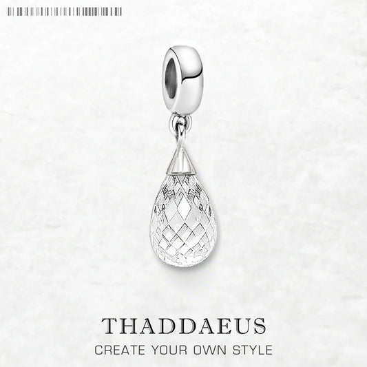 Faceted Teardrop Glass Crystal Charms Findings 925 Sterling Silver Pendant 2019 Fashion Water Drop Loose Spacer Beads