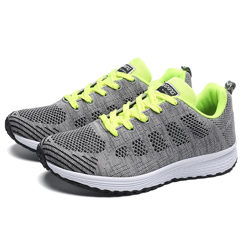 New Sneakers For Women Breathable Fashion Trainers Plus Size Women Sneakers Mesh Fabric Lace Up Women Shoes Female Footwear