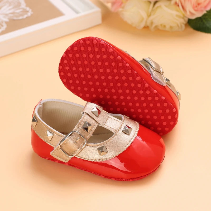 HAIZHIW 0-18Months Sweet Newborns Fashion Solid Color Casual Shoes Princess Shoes Soft-soled Sneakers 0-18 M Walking Shoes