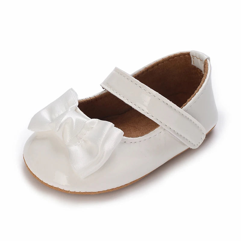 HAIZHIW 0-18 Months Cute White Lace Baby Girl Princess shoes Baby Shoes Bow Fringe Rubber Soled Non-slip Footwear Crib Shoes