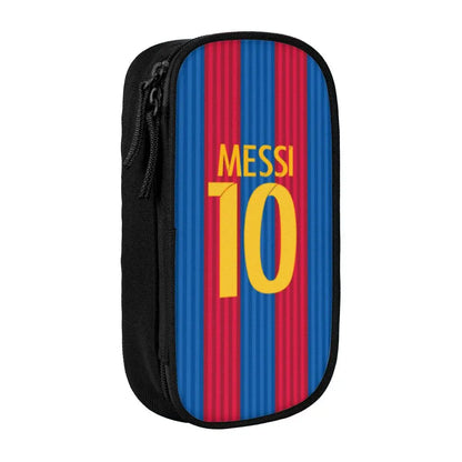 Football Messi Pencil Cases for Fan Soccer Lover Messied Pen Holder Bag Student Big Capacity Students School Gifts Pencil Pouch