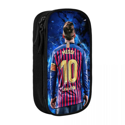 Football Messi Pencil Cases for Fan Soccer Lover Messied Pen Holder Bag Student Big Capacity Students School Gifts Pencil Pouch