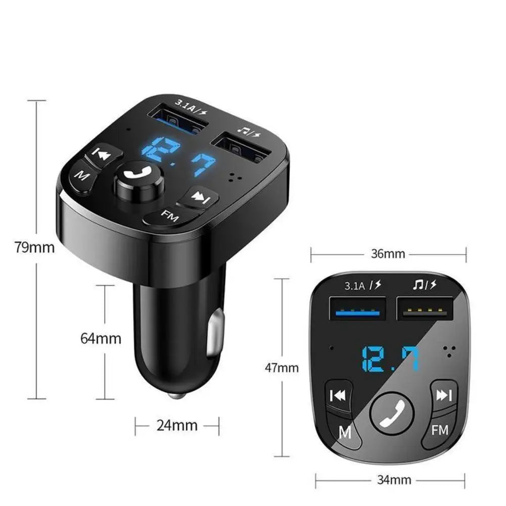 Car Mp3 Player Dual Usb Fast Charger Fm Bluetooth Receiver Bluetooth Compatible 5.0 Fm Transmitter Usb Flash Drive Plug Car Kit