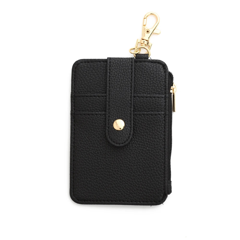 Fashion multifunctional Pattern Credit Card Bag Pu Leather Coin Purse Women Silicone Bead Bangle Keychain