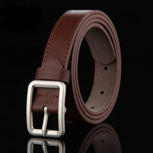 Children's Leather Pin Buckle Belt Fashion Simple Casual Versatile Jeans Boys Girls Students Black Belts Clothing Accessories