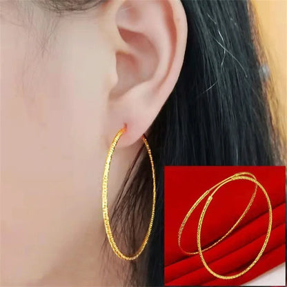 Senlissi - New Platinum Plated 925 Sterling Silver Women's Hoop Earrings 2.0mm Fashion Earring  Rose Gold Cерьги Kольца 30-90mm