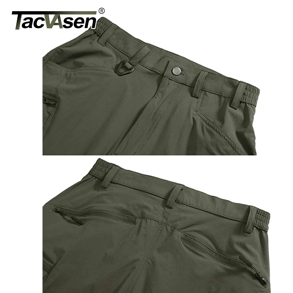 TACVASEN Men's Summer Lightweight Trousers Fishing Pants Outdoor Hiking Nylon Quick Dry Pockets Cargo Pants Casual Work Trousers