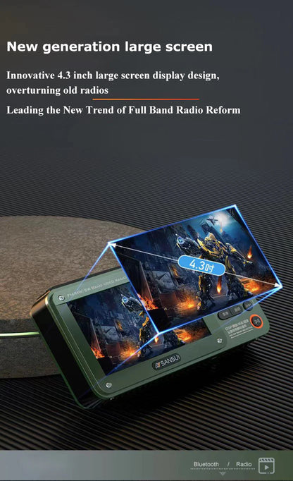 SANSUI F50/F51 High Definition Screen Portable wireless Bluetooth Speaker Multi-purpose FM Radio MP4 Video Player E-book Reading