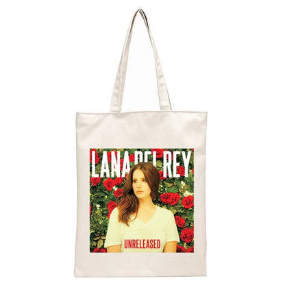 Lana Del Rey LOGO Printed Graphic Hipster Cartoon Print Shopping Bags Girls Fashion Casual Pacakge Hand Bag