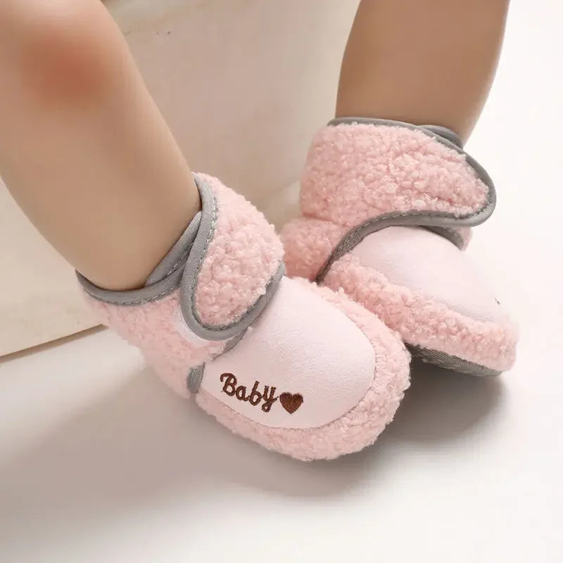 Winter Models of Newborn Baby Toddler Shoes Baby Boy Baby Girl First Walker Cotton Shoes Warm Plus Velvet Snow Boots Anti-slip