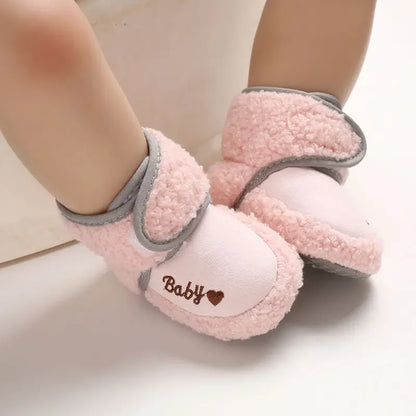 Winter Models of Newborn Baby Toddler Shoes Baby Boy Baby Girl First Walker Cotton Shoes Warm Plus Velvet Snow Boots Anti-slip