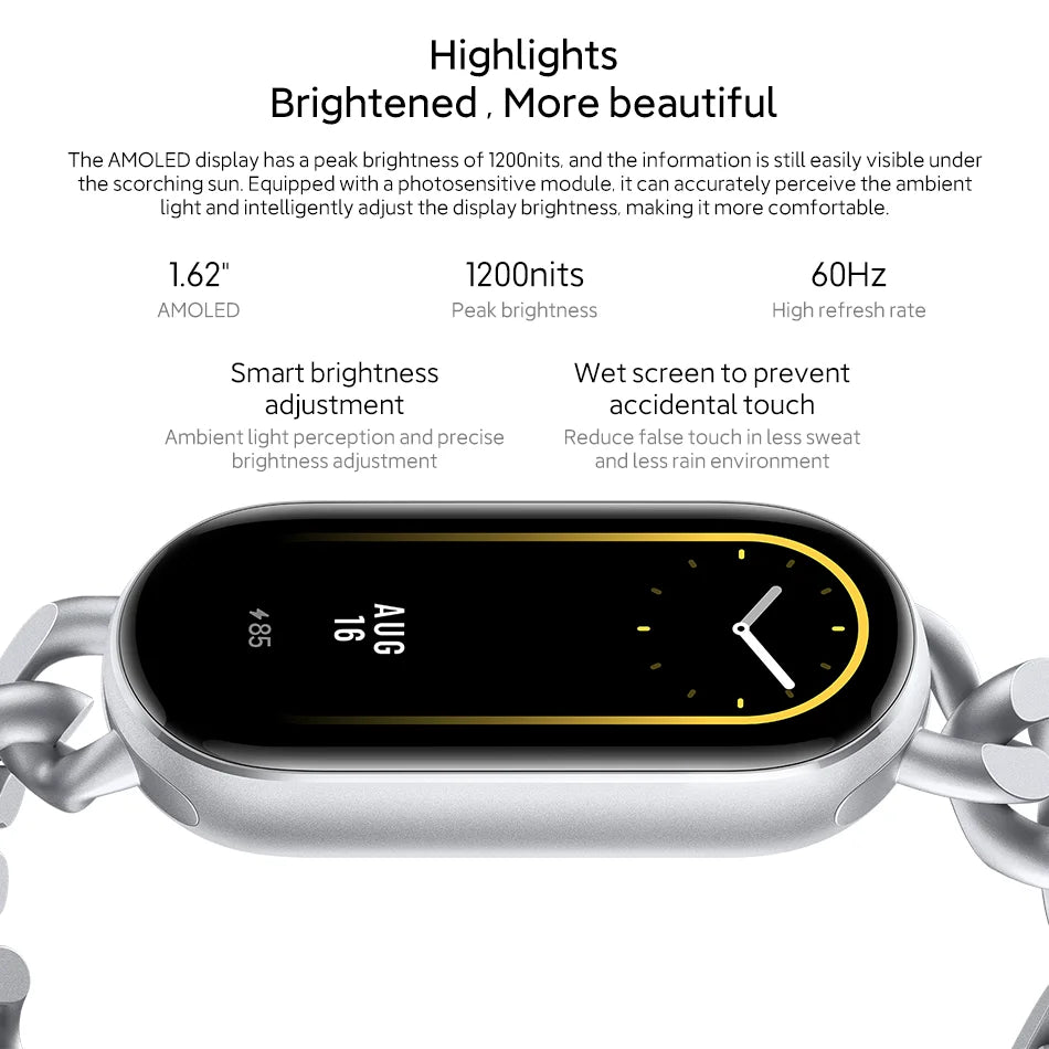 Global Version Xiaomi Smart Band 9 1.62" AMOLED Display 21 Day Battery Heart Rate Blood Oxygen Monitoring Sport Watch Waterproof