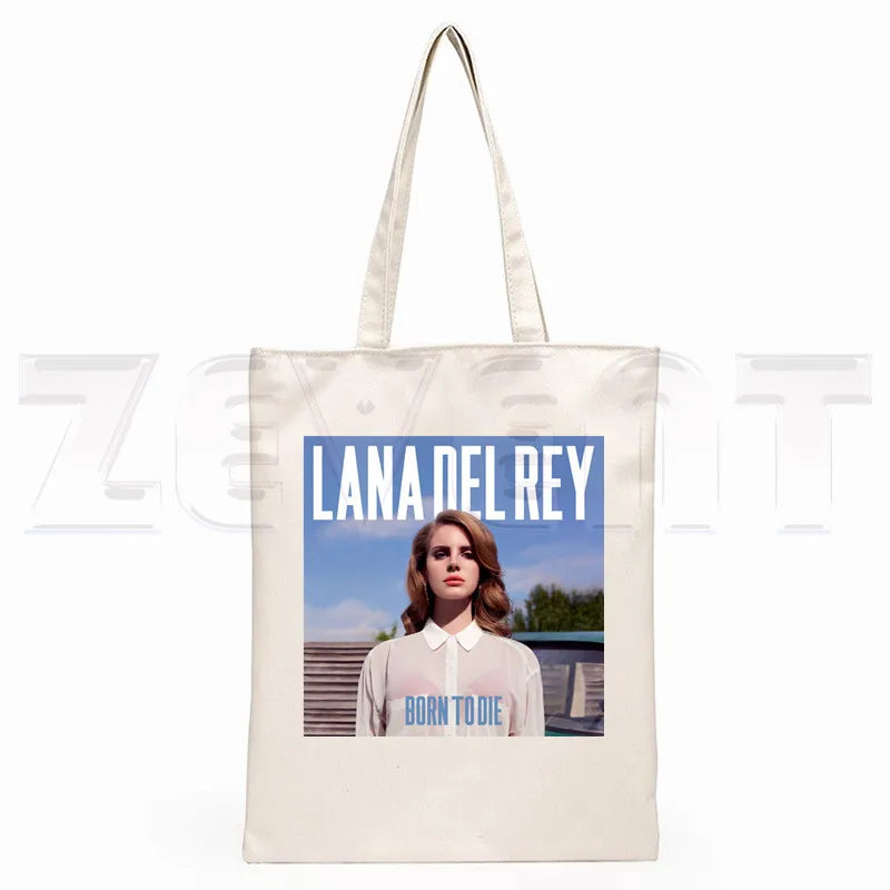 Lana Del Rey LOGO Printed Graphic Hipster Cartoon Print Shopping Bags Girls Fashion Casual Pacakge Hand Bag