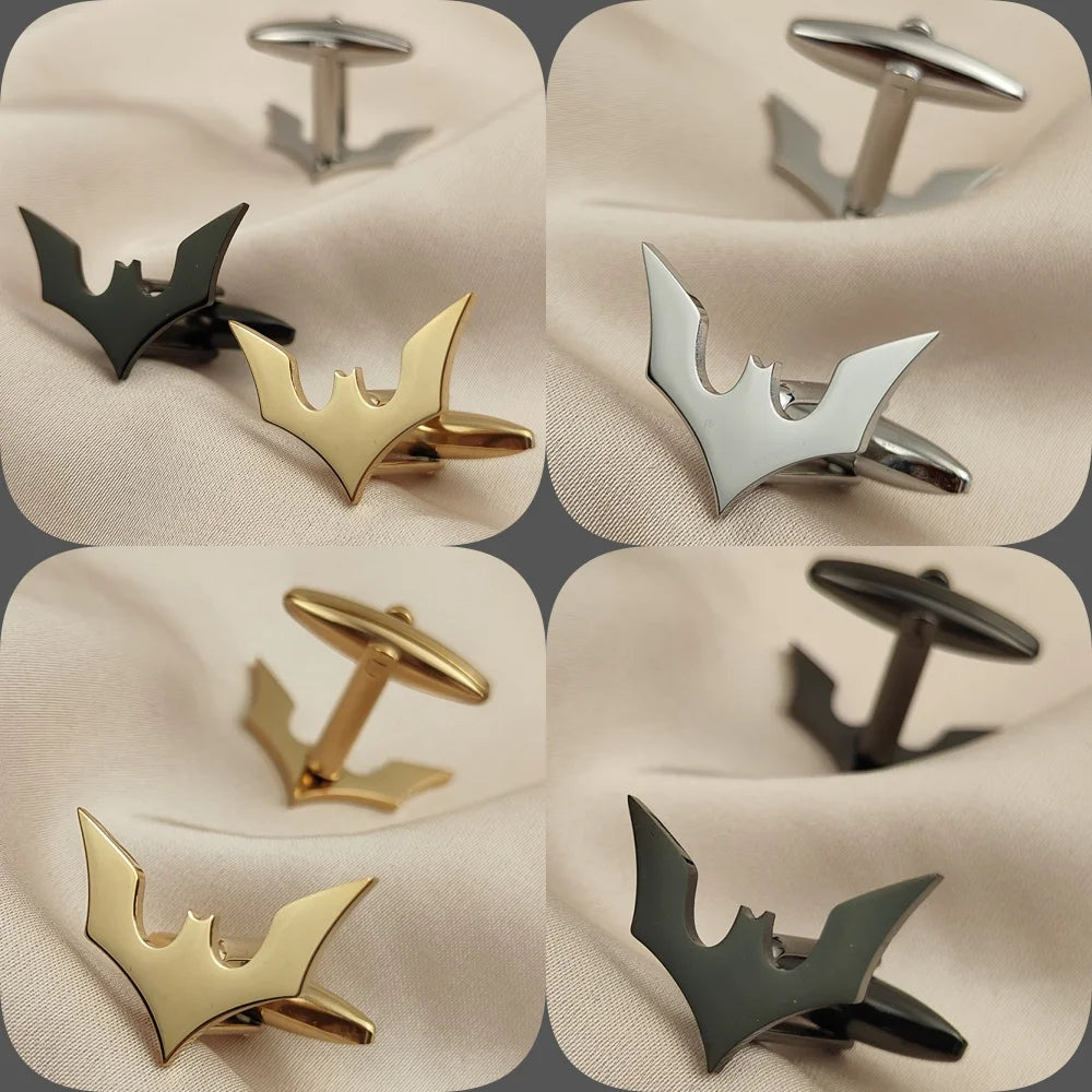 Stainless steel Bat Brooches Men Halloween Jewelry Accessory gold plated 3 colors lapel pins festival Gifts for Boyfriend