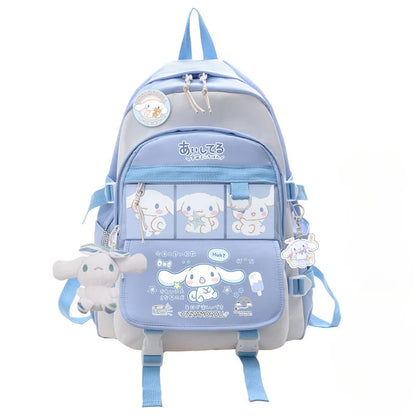 Anime Sanrio Plush Toy Cinnamoroll Backpack Children Girl Boy Blue Schoolbag Kawaii Student School Bag Computer Large Gift