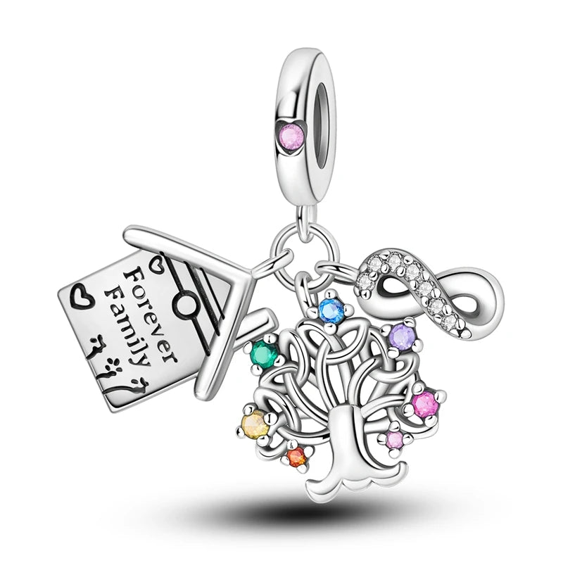 2025 925 Sterling Silver Charms Beads Love Heart Pink Original Charm Pendant Fit Charm Bracelets DIY Jewelry Birthday Gift Women