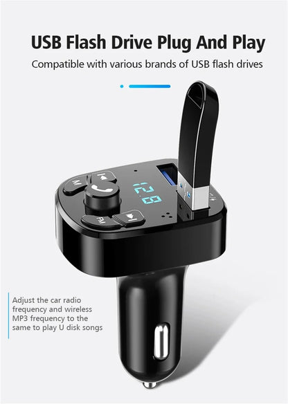 3.1A FM Transmitter Wireless Bluetooth 5.0 Car MP3 Player Dual USB Fast Charging Adapter  in Car Noise Reduction Audio Receiver