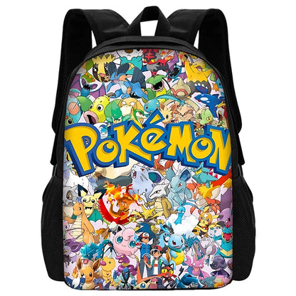 3 pcs set Cute Anime Pikachus Gengars Child School Backpack with Lunch Bags ,Pencil Bags ,School Bags for Boys Girls Best Gift