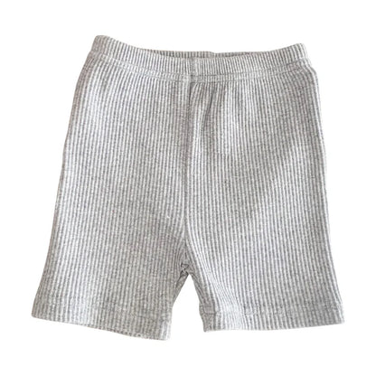 2024 Baby Girls Shorts Ribbed Elastic Striped Trousers Pants Fashion Kids Casual Infant Clothing Korean Style Toddler Short 0-2Y